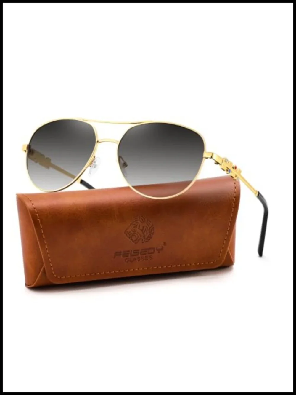 Metal Aviator Sunglasses with UV400 Protection & Gradient Lenses